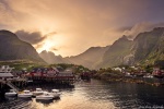harbour, fischer hut, rorbuers, ocean, golden hour, sunbeams, sunset, rugged, mountains, norway, 2017