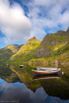lake, reflection, boats, rugged, arctic, mountains, lofoten, summer, norway, 2017, Norway, photo