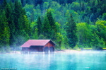 alps, mountains, lake, boathouse, forest, bavaria, germany, 2021, Stock Images Germany, photo