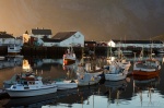 sunset, fjord, boat, harbour, lofoten, norway, 2013, photo