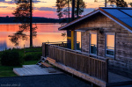 sunset, golden hour, lake, house, hut, idyll, calm, summer, sweden, 2023, Sweden, photo