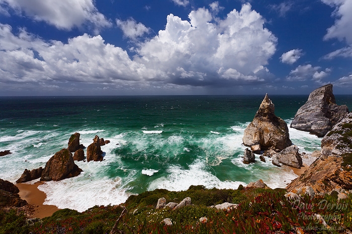 ursa, beach, storm, clouds, rain, cliff, rugged, atlantic, portugal, photo