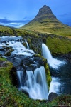 waterfall, falls, mountain, cascade, blue hour, rain, iceland, 2016, Iceland, photo