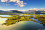 drone, lapland, river, delta, north, arctic, summer, sweden, 2022, Sweden, photo