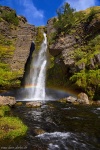 waterfall, falls, mountain, cascade, rainbow, summer, iceland, 2016, photo