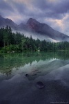 sunrise, forest, lake, mountains, reflection, fog, hintersee, alps, germany, 2020, photo