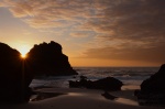 atlantic, sunset, twilight, orange, coast, beach, ocean, stone, wild, cliff, portugal, 2012, Portugal, photo