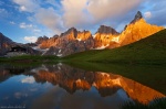 mountain, sunset, lake, Baita Segantini, reflection, San Martino, Dolomites, alpenglow, italy, 2011, photo