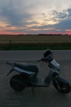 scooter, sunset, corn, field, germany, 2013, Hunting the Light, photo