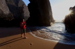 beach, cliff, rugged, atlantik, sea, ocean, praia grande, portugal, 2012, photo