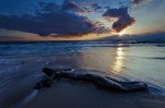 sunset, beach, ocean, reflection, twilight, sea, baltic sea, weststrand, sunstar, germany, 2011, Stock Images Germany, photo