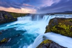 sunset, waterfall, falls, cliff, long exposure, iceland, 2016, Iceland, photo