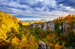 fall, autumn, forest, sun, sunset, golden, foliage, canyon, mountain, germany, 2021, Germany, photo