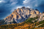 autumn, fall, foliage, mountains, road, passroad, storm, forest, dolomites, italy, 2025, photo
