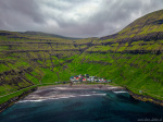 Bay of Tjørnuvík Photo aerial, drone, island, bay, ocean, fishing, village, north, beach, faroe islands, 2025, The Great North, photo