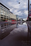 ferrari, rain, puddle, magdeburg, city, photo