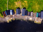 aerial, drone, abstract, topdown, fjord, hut, coast, north, arctic, faroe islands, 2025, photo