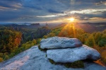 sunset, valley, summer, saxon switzerland, sunstar, forest, mountain, view, germany, Germany, photo