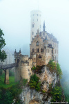 castle, fog, bavaria, forest, mountain, fairytale, germany, 2021, photo
