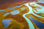 aerial, abstract, drone, topdown, river, lapland, autumn, fall, foliage, arctic, sweden, 2024, photo