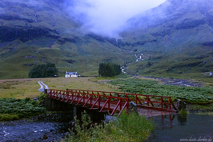 highlands, mountains, waterfall, stream, bridge, blue hour, scotland, 2014, photo