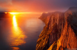 sunset, alpenglow, golden hour, mountain, fjord, coast, reflection, drone, aerial, norway, 2022, Best Landscape Photos of 2022, photo