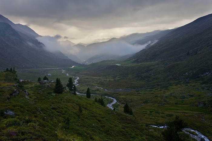 mountain, valles, sunset, fog, rain, clouds, mist, pass, swiss, 2012, photo