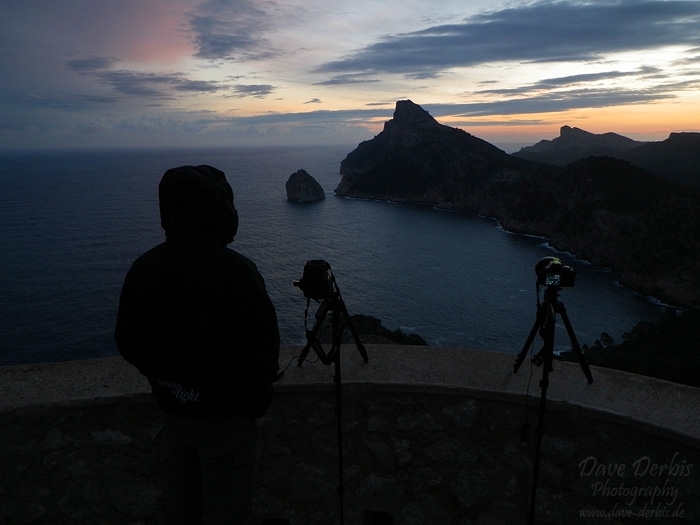 sunrise, cap, sea, coast, mountain, morning, mallorca, spain, selfie, shooting, photo