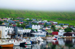 Fuglafjørður Loki Photo fog, mist, harbour, boat, mountain, village, fishing, reflection, north, faroe islands, 2025, The Great North, photo