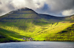 Funningur Mountains Photo village, mountains, fjord, golden hour, fishing, north, bay, ocean, faroe islands, 2025, The Great North, photo