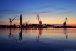 reflection, blue hour, sunset, harbour, coast, ocean, summer, sweden, 2023, Sweden, photo