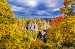 foliage, fall, autumn, forest, mountains, storm, saxon switzerland, germany, 2021, Germany, photo