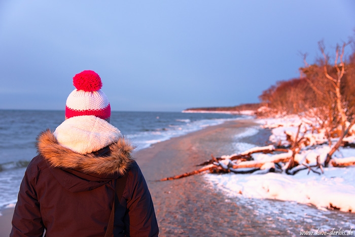 greetings, sunset, beach, winter, snow, kirsten, baltic sea, darss, weststrand, germany, 2015, photo