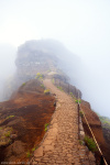hiking, mountains, fog, clouds, path, trail, peaks, person, rebekka, madeira, 2024, photo