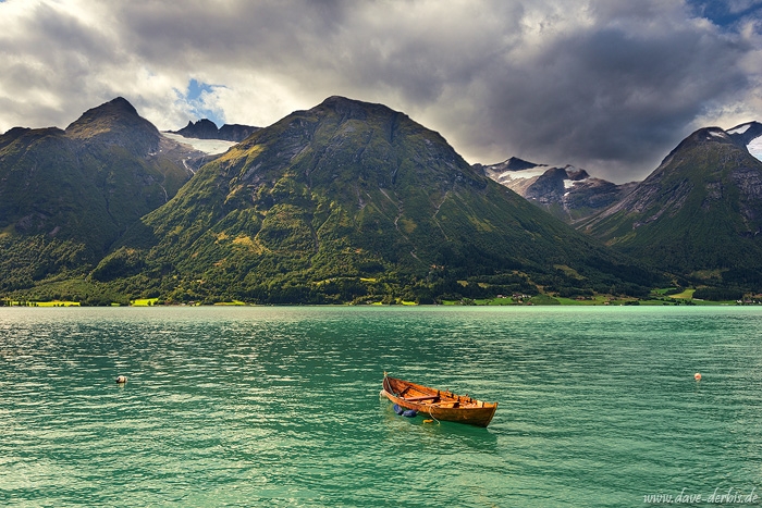boat, lake, mountains, viking, norway, 2019, photo