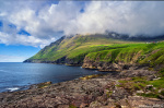 House with a view Photo house, village, cliff, mountain, bay, farm, ocean, coast, view, arctic, north, faroe island, 2025, The Great North, photo