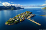 island, drone, aerial, mountains, fjord, fishing, village, senja, norway, 2022, Norway, photo