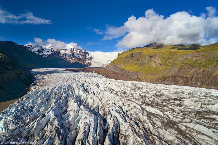 glacier, ice, svinafellsjoekull, vatnajoekull, volcanic, mountains, drone, aerial, iceland, 2018, photo