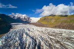 glacier, ice, svinafellsjoekull, vatnajoekull, volcanic, mountains, drone, aerial, iceland, 2018, Iceland, photo