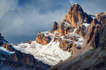 storm, light, summit, peak, rugged, valley, snow, autumn, sunset, dolomites, italy, 2025, photo