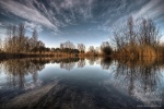lake, autumn, clouds, reflection, mirror, spiegelung, germany, Germany, photo