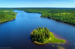 island, lake, forest, wilderness, view, vista, drone, aerial, sweden, 2023, Sweden, photo