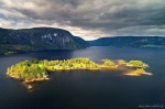 aerial, drone, lake, mountains, summer, from above, light, norway, 2019, photo