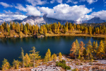 autumn, foliage, mountains, lake, dolomites, fall, reflection, october, italy, 2018, photo