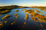 sunset, golden hour, drone, aerial, lake, island, forest, mountain, norway, 2022, Norway, photo
