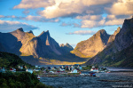 Lofoten Fishing Village Photo mountains, arctic, bay, fjord, lofoten, fishing, village, norway, north, rugged, 2024, The Great North, photo