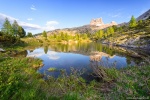 mountains, lake, alpine, sunset, reflection, dolomites, italy, 2016, Italy, photo
