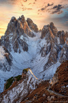 mountains, alps, path, hiker, person, rugged, snow, winter, dolomites, cadini, trail, italy, 2025, photo