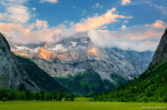 mountains, meadow, sunset, postcard, alps, bavaria, germany, 2021, photo