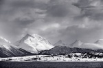 norway, boat, fjord, mountain, snow, hurtigruten, bnw, Norway, photo